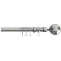 New Edge Blinds 22-25mm - Finesse Ball End Metal Curtain Pole Set - Satin Silver | Size: 170 cm - 300 cm