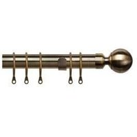 New Edge Blinds 25-28mm Ball End Metal Curtain Pole Set - Antique Brass in Bronze | Size: 170 cm - 300 cm