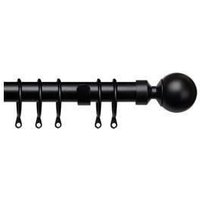 New Edge Blinds 25-28mm Ball End Metal Curtain Pole Set - Black | Size: 170 cm - 300 cm