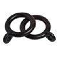 New Edge Blinds Pack of 12 Black Plastic Curtain Hanging Ring Hooks