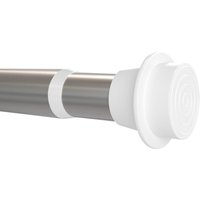 New Edge Blinds Extendable Metal Curtain Pole in Silver | Size: 100 cm