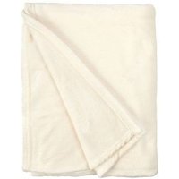 New Edge Blinds Plush Collection Flannel Fleece Super Soft Throw in Cream | Size: 127 cm x 152 cm