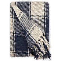 New Edge Blinds Comfy Check Collection Cotton Throw in Blue | Size: 127 cm x 152 cm