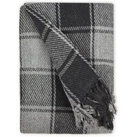 New Edge Blinds Comfy Check Collection Cotton Throw in Grey | Size: 178 cm x 254 cm