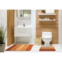 New Edge Blinds Aurora Collection Tonal Stripe 2 Piece Bath Set in Orange | Size: 45 cm width x 75 cm drop