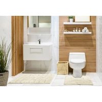 New Edge Blinds Ripple Collection Pure Cotton Jacquard 2pc Bath Set in Cream | Size: 50 cm x 80 cm