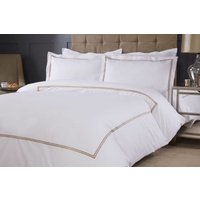 New Edge Blinds Carlton Embroidered Duvet Set in Brown | Size: Double