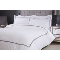 New Edge Blinds Carlton Embroidered Duvet Set in Grey | Size: Single