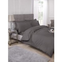 New Edge Blinds Percale Duvet Set in Grey | Size: Super King