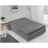 New Edge Blinds Brights Collection Non Iron Fitted Sheet in Grey | Size: Double