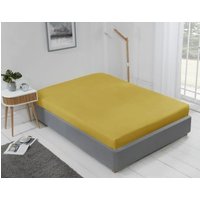 New Edge Blinds Brights Collection Non Iron Fitted Sheet in Yellow | Size: King