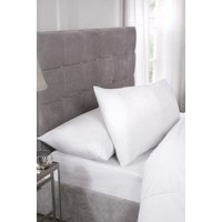 New Edge Blinds Percale Collection 180 Thread Count Percale Fitted Sheet in White | Size: Single