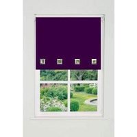 New Edge Blinds Square Eyelet Edge Roller Blind 165cm Drop Aubergine in Purple | Size: 100 cm width x 165 cm drop