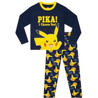 Pokemon Boy's Pikachu Long Sleeve Pyjama Set in Blue | Size: 12-13 Years
