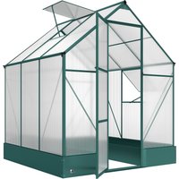 OUTSUNNY Walk-in Greenhouse Garden Polycarbonate Aluminium w/ Smart Window in Pale Green
