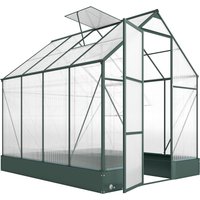 OUTSUNNY Walk-in Greenhouse Garden Polycarbonate Aluminium w/ Smart Window in Green