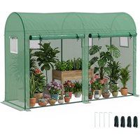 OUTSUNNY Garden Plant Tomato Growth Greenhouse W/ 2 Doors 4 Windows 3 x 1 x 2m in Green