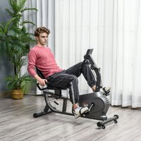 HOMCOM Exercise Training Stationary Cycling Bike with LCD Monitor Holder in Black | Size: Standard