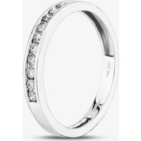 9ct White Gold 0.20ct Diamond Channel Set Half Eternity Ring Silver P