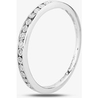 9ct White Gold 0.05ct Diamond Half Eternity Ring Silver