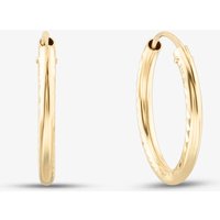 9ct Yellow Gold 15mm Diamond Cut Sleeper Hoop Earrings 1.53.9899