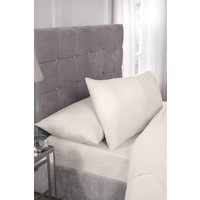 New Edge Blinds 400 Thread Count Cotton Collection Extra Deep Fitted Sheet in Cream | Size: Small Double