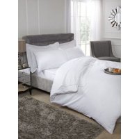 New Edge Blinds Luxor Collection 200 Thread Count Luxury Egyptian Cotton Fitted Sheet in White | Size: Double