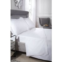 New Edge Blinds Luxor Collection 200 Thread Count Luxury Egyptian Cotton Fitted Sheet in White | Size: Single