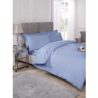 New Edge Blinds Percale Collection 180 Thread Count Percale Fitted Valance Sheet in Blue | Size: Double
