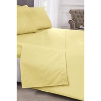 New Edge Blinds Percale Collection 180 Thread Count Percale Flat Sheet in Yellow | Size: Single
