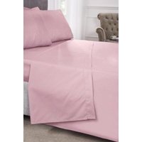New Edge Blinds Percale Collection 180 Thread Count Percale Flat Sheet in Pink | Size: Single