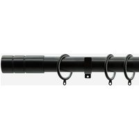 New Edge Blinds Matt Black 28mm Barrel Fixed Length Metal Curtain Pole in Jet Black | Size: 300 cm