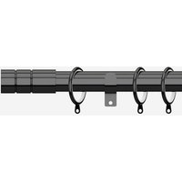 New Edge Blinds Black Nickel 28mm Barrel Fixed Length Metal Curtain Pole | Size: 370 cm