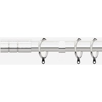 New Edge Blinds Polished Chrome 28mm Barrel Fixed Length Metal Curtain Pole in Metallic Silver | Size: 170 cm