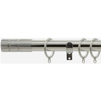 New Edge Blinds Stainless Steel 28mm Barrel Fixed Length Metal Curtain Pole in Light Grey | Size: 360 cm