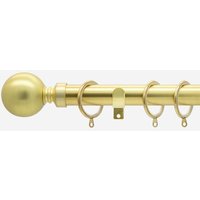 New Edge Blinds Brushed Gold 28mm Ball Fixed Length Metal Curtain Pole | Size: 440 cm