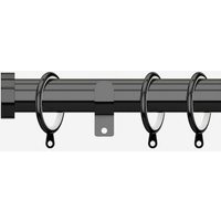 New Edge Blinds Black Nickel 28mm Stud Fixed Length Metal Curtain Pole | Size: 80 cm
