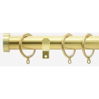 New Edge Blinds Brushed Gold 28mm Stud Fixed Length Metal Curtain Pole | Size: 410 cm