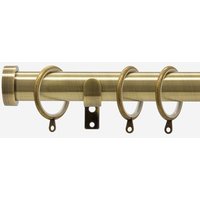 New Edge Blinds Antqiue Brass 28mm Stud Fixed Length Metal Curtain Pole in Bronze | Size: 330 cm