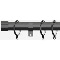 New Edge Blinds Black Nickel 28mm End Cap Fixed Length Metal Curtain Pole | Size: 150 cm