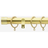 New Edge Blinds Brushed Gold 28mm End Cap Fixed Length Metal Curtain Pole | Size: 80 cm