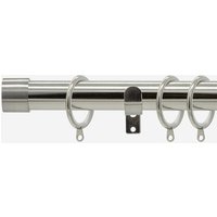 New Edge Blinds Stainless Steel 28mm End Cap Fixed Length Metal Curtain Pole in Light Grey | Size: 80 cm