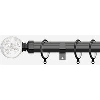 New Edge Blinds Black Nickel 28mm Glass Bubbles Fixed Length Metal Curtain Pole | Size: 460 cm
