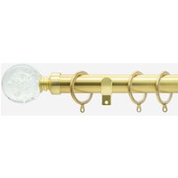 New Edge Blinds Brushed Gold 28mm Glass Bubbles Fixed Length Metal Curtain Pole | Size: 50 cm