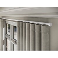 New Edge Blinds 28mm Styleline Gliding Curtain Pole Set with Stud End - White | Size: 290 cm
