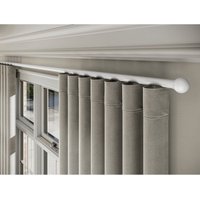 New Edge Blinds 28mm Styleline Gliding Curtain Pole Set with Ball End - White | Size: 145 cm