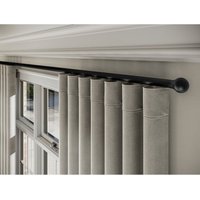 New Edge Blinds 28mm Styleline Gliding Curtain Pole Set with Ball End - Black | Size: 380 cm