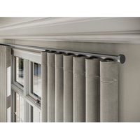 New Edge Blinds 28mm Styleline Gliding Curtain Pole Set with Stud End - Silver | Size: 410 cm