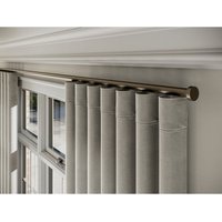 New Edge Blinds 28mm Styleline Gliding Curtain Pole Set with Stud End - Taupe | Size: 420 cm
