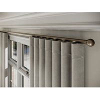 New Edge Blinds 28mm Styleline Gliding Curtain Pole Set with Ball End - Taupe | Size: 450 cm